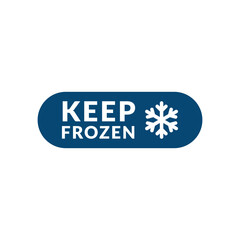 Keep frozen vector label. Snowflake flat icon symbol for packages, stickers, web, badges, logo, banner, poster.