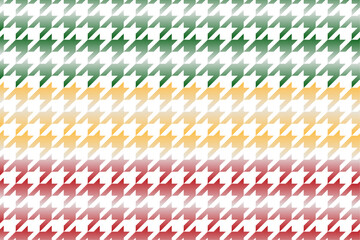 Houndstooth Seamless Horizontal Pattern Rasta Red Green Yellow Gradient Wallpaper Background Vector Illustration Art