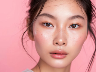 Fototapeta premium Fresh and Flawless Asian Model No Makeup