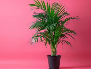 Kentia Palm in a pot, vibrant background