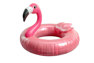 pink flamingo inflatable dinghy lilo, transparent background