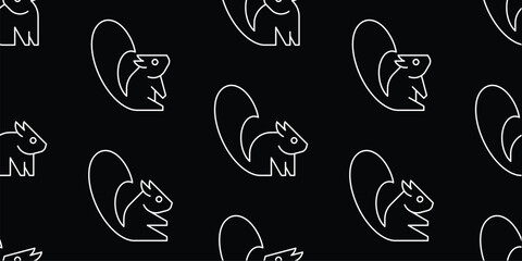 Seamless pattern with Squirrels. isolated on white background