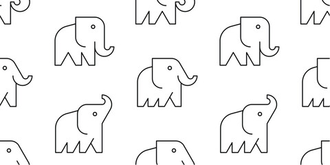 Seamless pattern with Elephants. isolated on white background