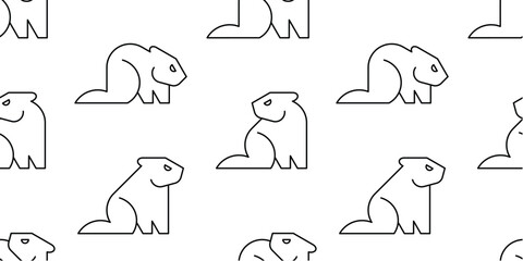 Seamless pattern with Beavers. isolated on white background © Nataliia