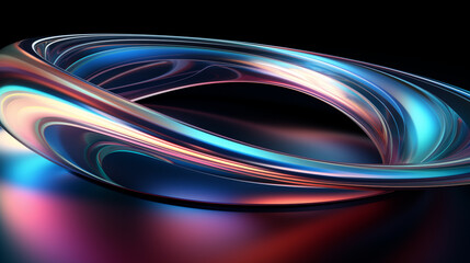 Elegant Twisted Loop Abstract Design with Blue Hues
