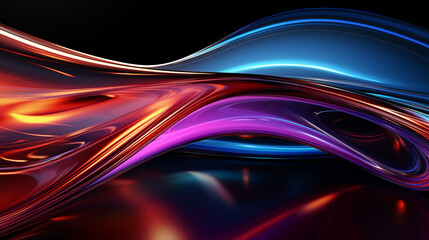 Sleek Abstract Fluid Art Design with Red and Purple Hues