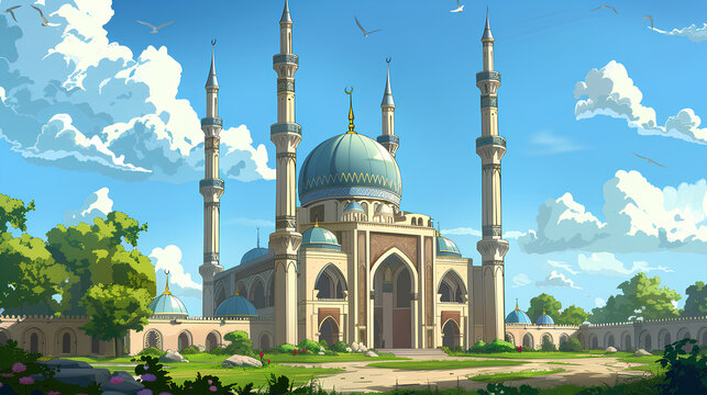beautiful mosque in the Islamic religion