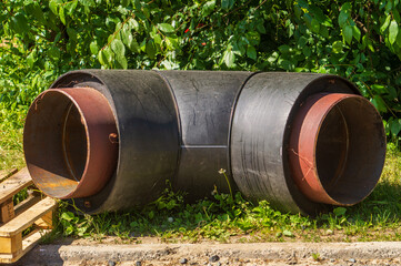 Large diameter pipe for underground communications. Pipe is curved and designed to connect two...
