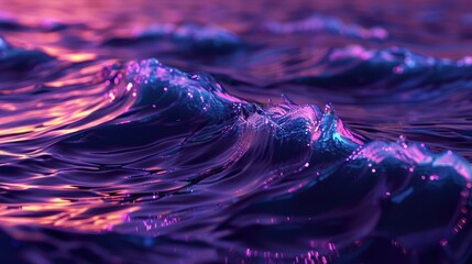 Blue ocean wave with water splashes and ripples close-up, closeup sunset sea water background beautiful nature, Blue water background, Texture of water, Splash, Banner size, High quality 3d render
