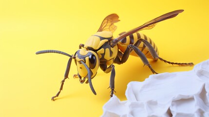 A large hornet on a white background.