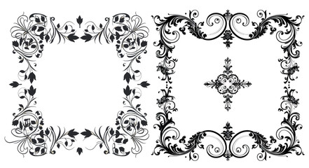 Decorative border frames. Retro style dividers.