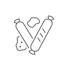 Two sausages line outline icon