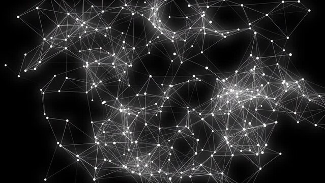4k abstract plexus mesh geometric technology with lines and dots animated background.