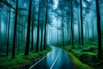 Fototapeta premium a rainy forest