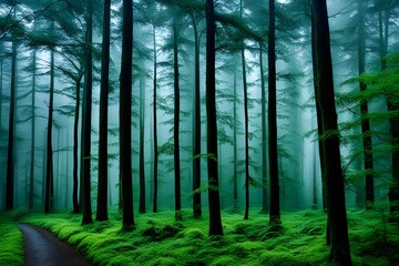 Obraz premium a rainy forest