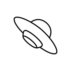 UFO outline icons, minimalist vector illustration ,simple transparent graphic element .Isolated on white background