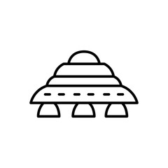 Fototapeta na wymiar UFO outline icons, minimalist vector illustration ,simple transparent graphic element .Isolated on white background