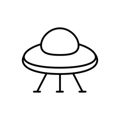 UFO outline icons, minimalist vector illustration ,simple transparent graphic element .Isolated on white background