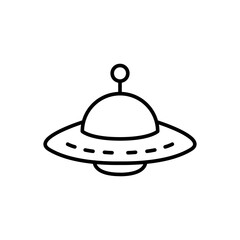 UFO outline icons, minimalist vector illustration ,simple transparent graphic element .Isolated on white background
