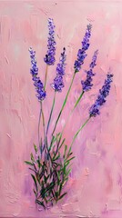 lavender on pink background.