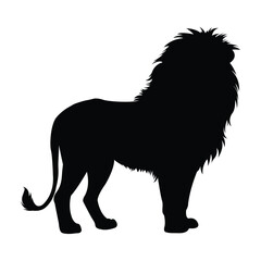 silhouette of a lion on white