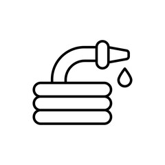 Water hose outline icons, minimalist vector illustration ,simple transparent graphic element .Isolated on white background