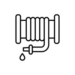 Water hose outline icons, minimalist vector illustration ,simple transparent graphic element .Isolated on white background