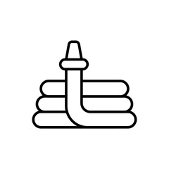 Water hose outline icons, minimalist vector illustration ,simple transparent graphic element .Isolated on white background