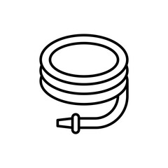 Water hose outline icons, minimalist vector illustration ,simple transparent graphic element .Isolated on white background