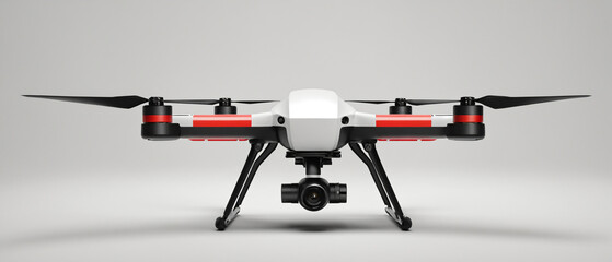 Scout drone with camera isolated on white background.