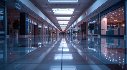 Fototapeta premium Empty mall space. Generative AI.