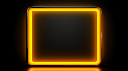Fototapeta premium Neon glowing rectangular frame for product display