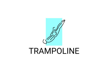 Trampoline sport vector line icon. practice trampoline. sport pictogram, vector illustration.