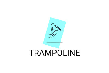Trampoline sport vector line icon. practice trampoline. sport pictogram, vector illustration.