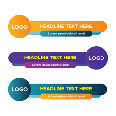 Lower third tv header  headline and news bars.