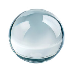 floated round glass ball isolate on transparency background PNG