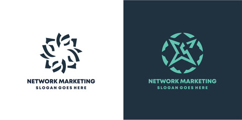 Network Marketing logo design template, eps 10, vector illustration