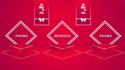 merdeka sale podium display design