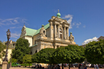Church of the Assumption of the Blessed Virgin Mary and St Joseph, Consort of the Mother of God (Carmelite Church)  in Warsaw, Poland - obrazy, fototapety, plakaty