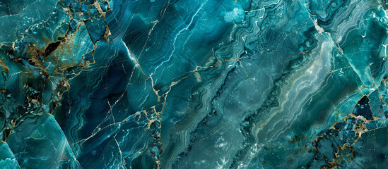 Rich teal marble texture with deep blue and green veins, perfect for a luxurious and deep oceanic feel