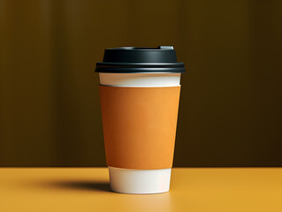 Blank coffee cup mockup, 3d render