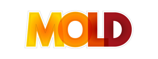 Mold is one of the structures that certain fungi can form, colourful text concept background