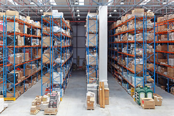 High Rack Shelves in Distribution Centre Fulfillment Warehouse