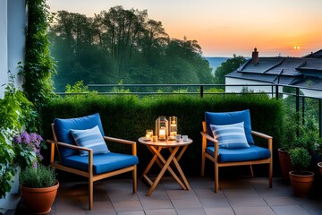Fototapeta premium evening on terrace