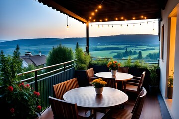 Fototapeta premium evening on terrace