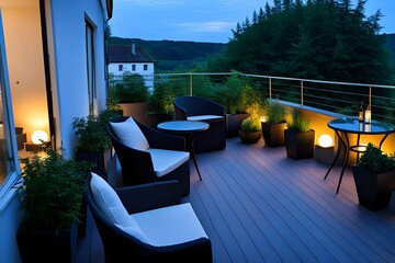 evening on terrace