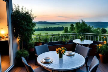 Fototapeta premium evening on terrace