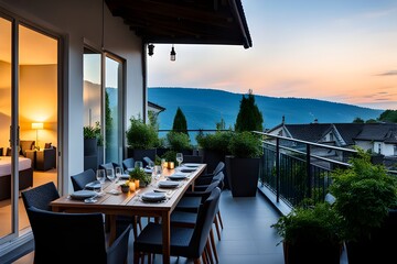 Obraz premium evening on terrace
