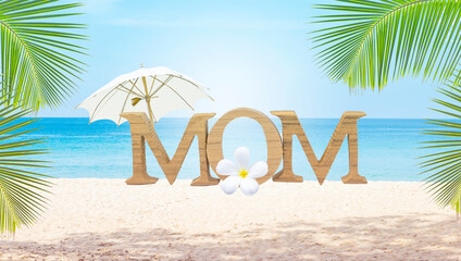 Mother's day card background idea, tropical style greeting card, summer concept