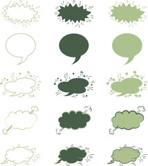 Set Of Speech Bubbles comic bubbles and elements set   Vector illustration, vintage design, pop art style.